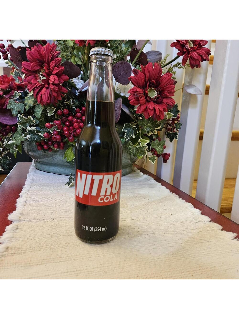 Vintage Rare Nitro Cola Unopened 12 oz Glass Bottle Full Sealed Old Collectible